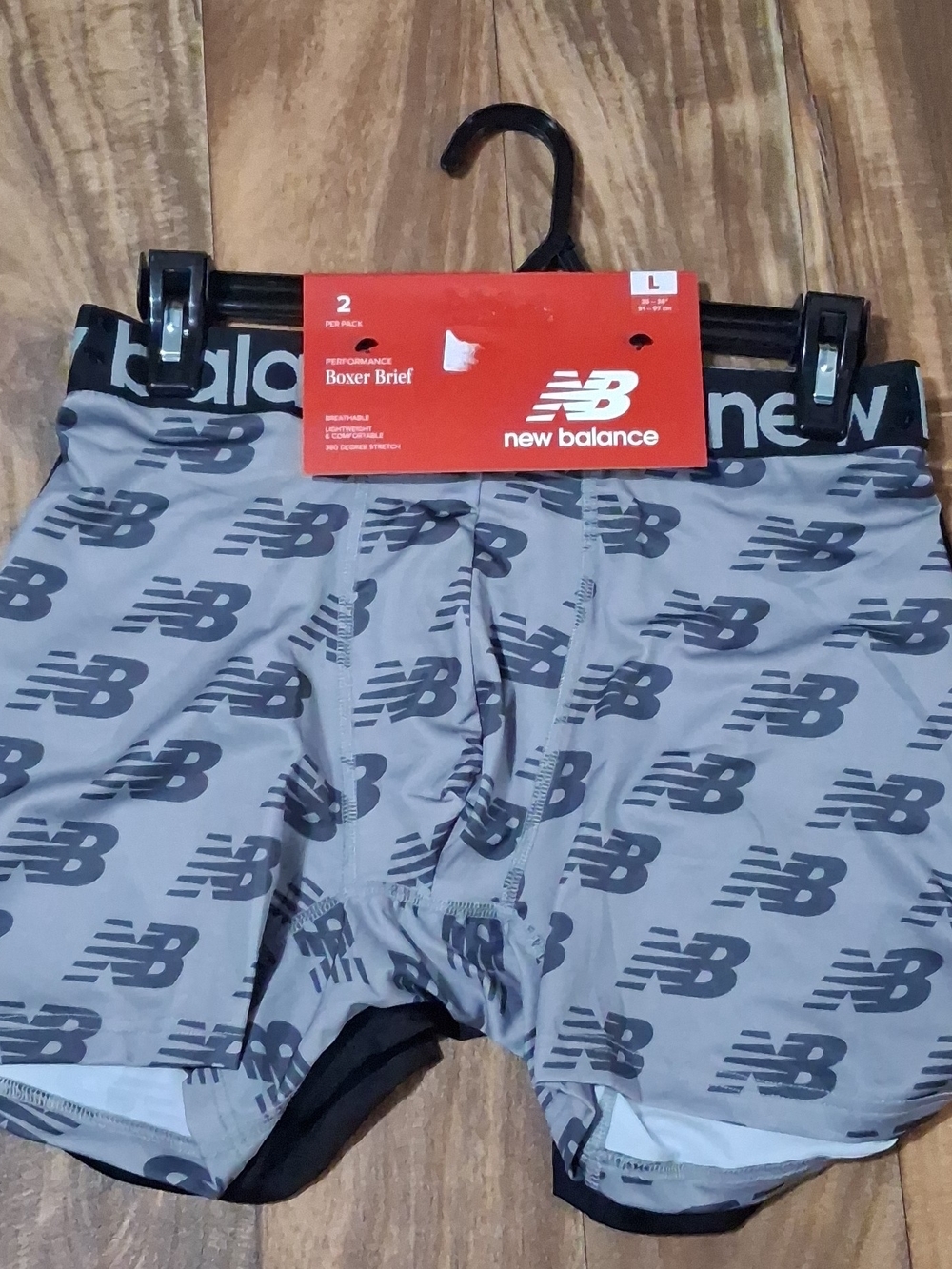 New Balance Gray & Black Logo Boxer Briefs